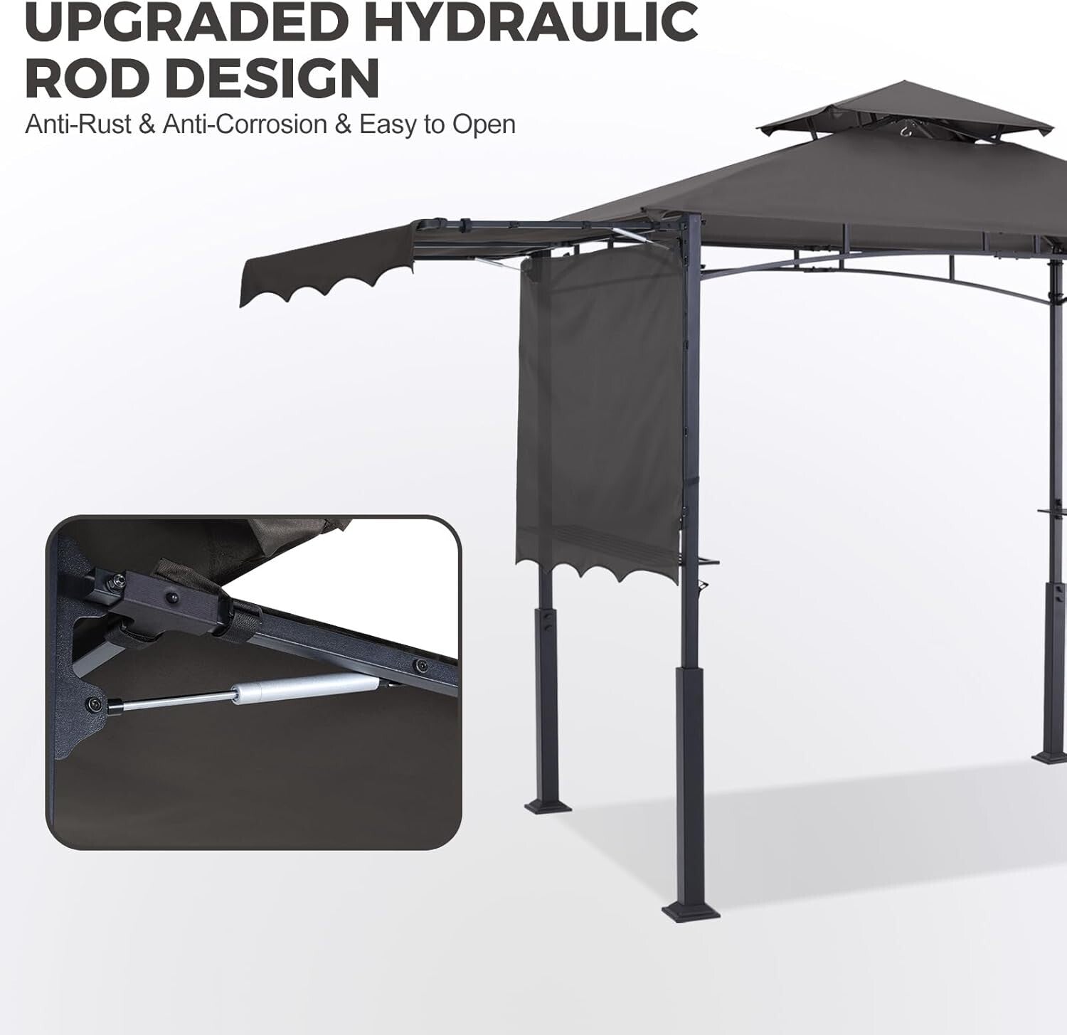 11x5 Outdoor BBQ Shelter with LED Lights & Bonus Hooks for Grilling Fun