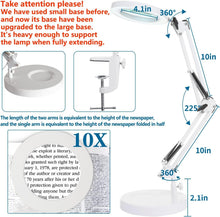 Load image into Gallery viewer, Adjustable 10X Magnifying Glass Lamp with LED - 1800 Lumens, Heavy-Duty Clamp