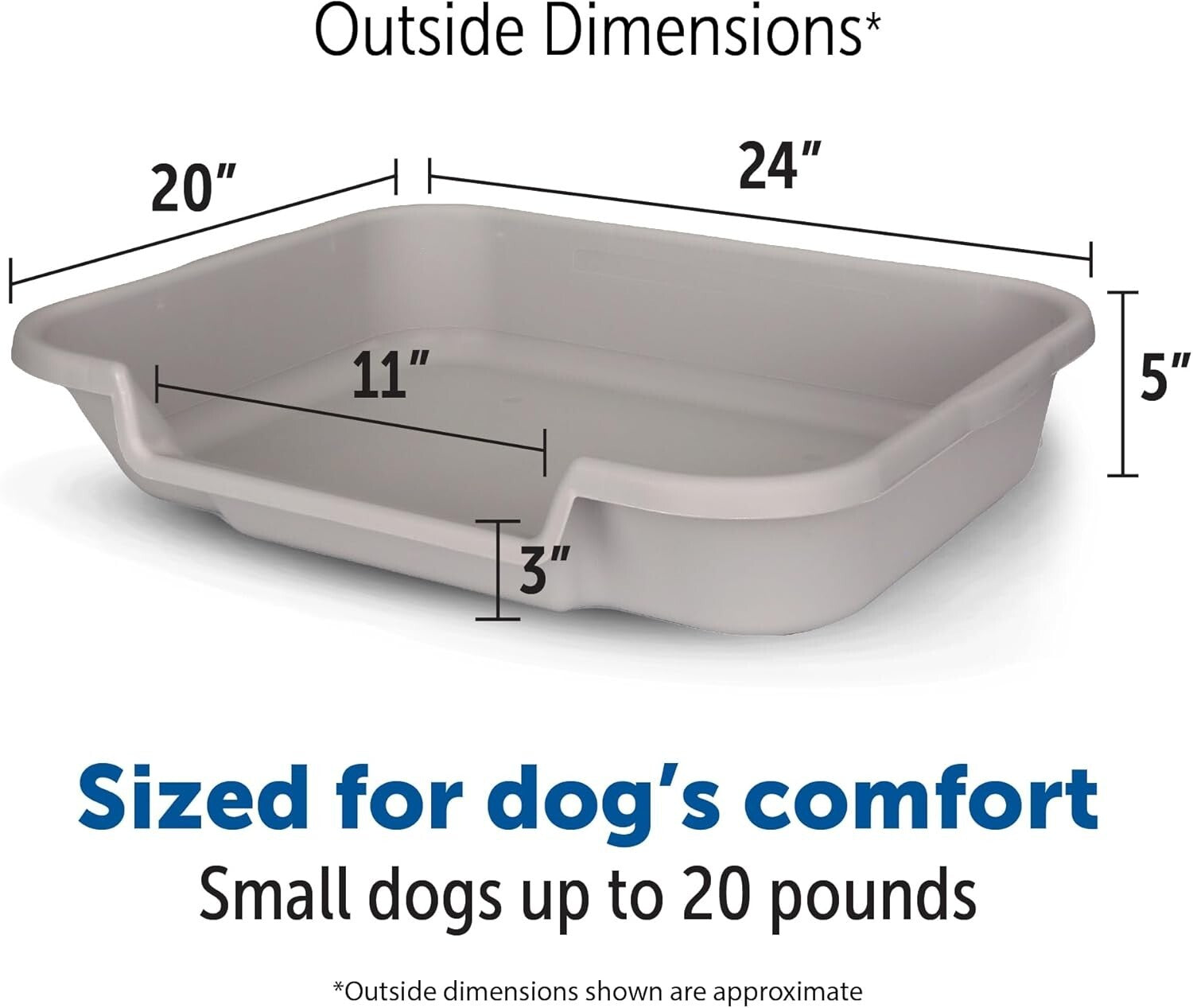 Durable Indoor Dog Litter Pan - Large Size for Puppies and Small Dogs