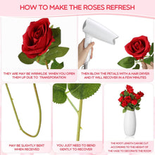 Load image into Gallery viewer, 50 Pcs Realistic Red Silk Roses with Flexible Stems - Ideal for Weddings &amp; Decor