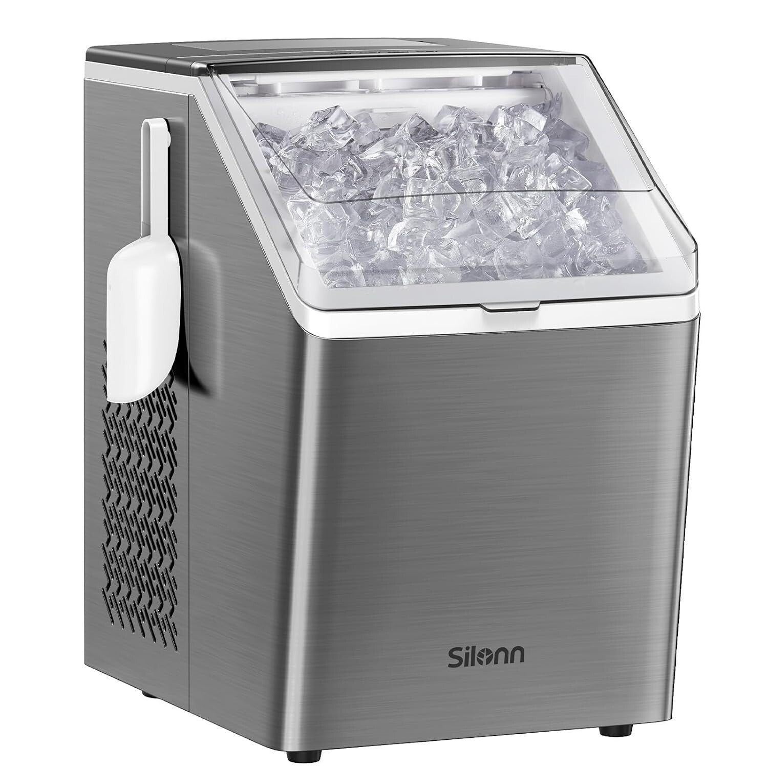 Rapid Ice Maker for Home & Parties - 44lbs Daily Production, Crystal-Clear Cubes