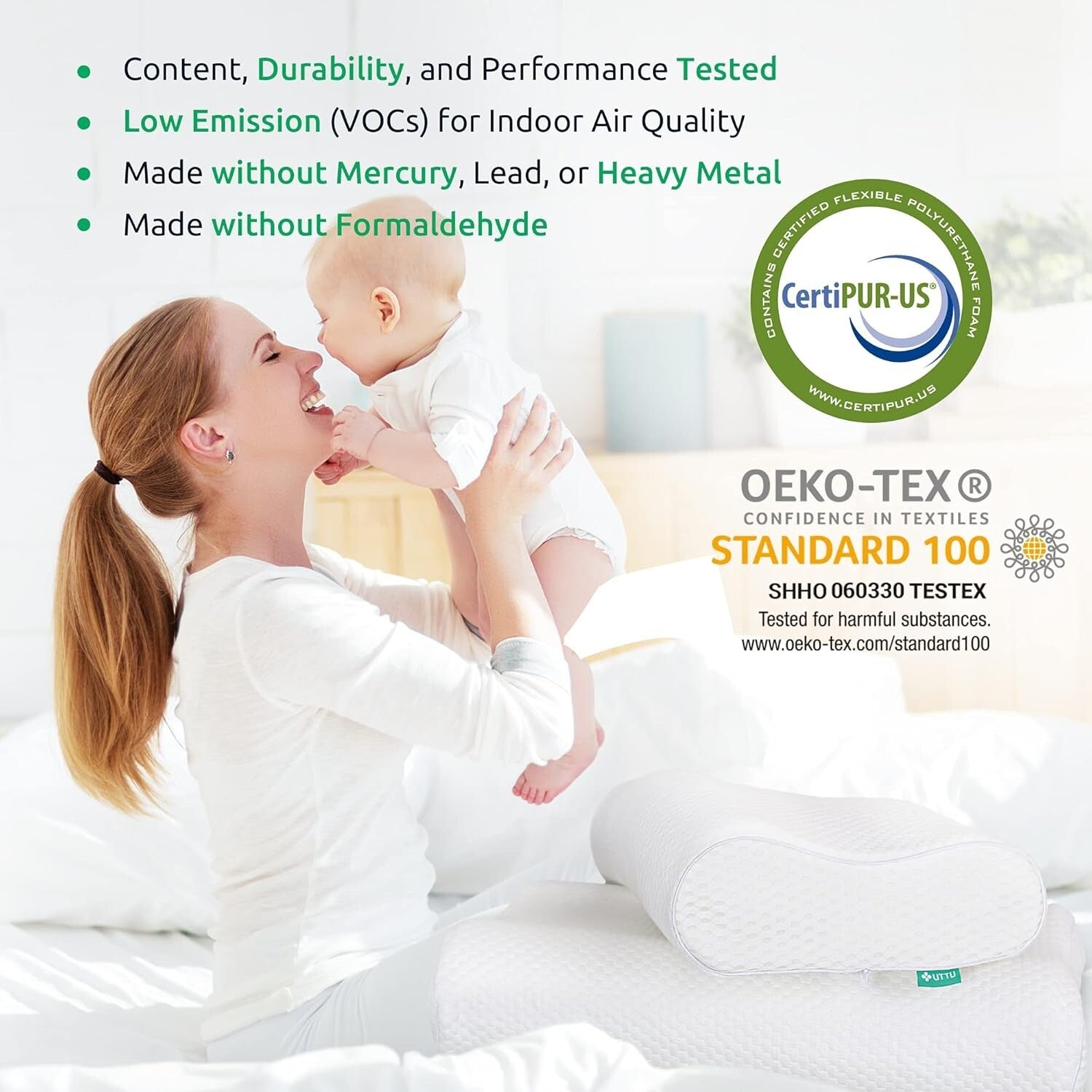 Adjustable Memory Foam Cervical Pillow for Neck Pain Relief - 15.7" Travel Size