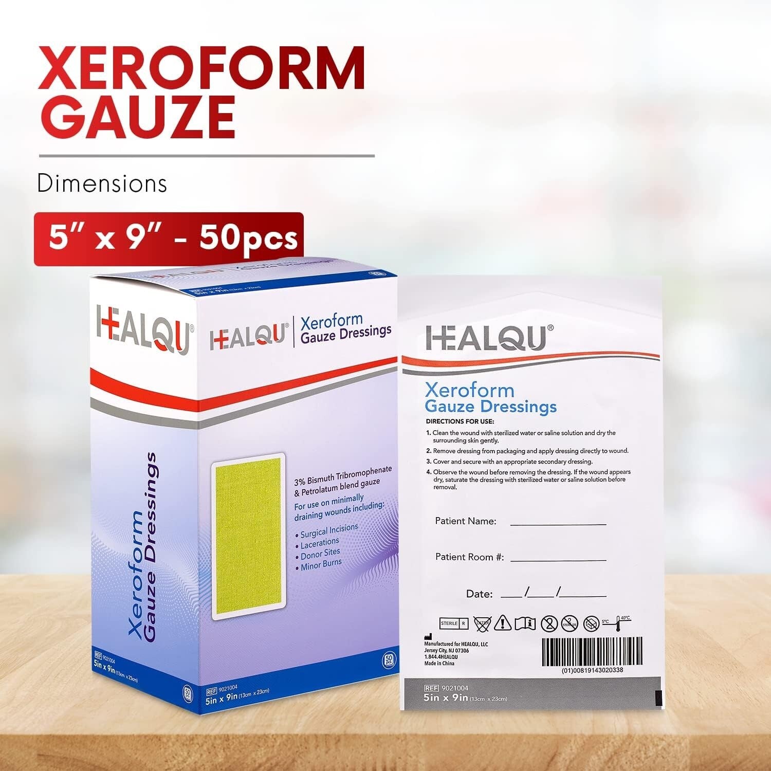 Xeroform Petrolatum Dressing 5x9 - Non-Adherent Sterile Wound Care Pads (50 ct)