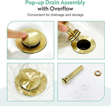 Load image into Gallery viewer, Single Handle Brushed Gold Vanity Faucet - Modern Design with Installation Kit