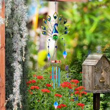 Load image into Gallery viewer, Colorful Solar Wind Chimes - 53.5" Durable Peacock Design for Romantic Lighting