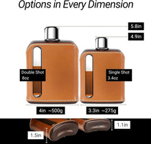 Load image into Gallery viewer, Durable Leather-Covered Glass Hip Flask - Ideal Gift for Spirits Enthusiasts