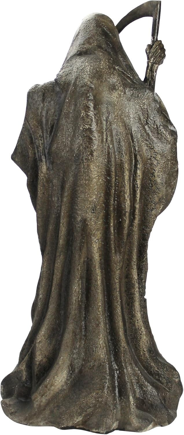 12" Tall Grim Reaper Statue - Lightweight Outdoor Tombstone for Spooky Displays