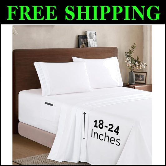 Ultra Soft King Microfiber Sheets with Extra Deep Pockets - Perfect for Comfort