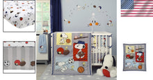 Load image into Gallery viewer, Soft and Stylish Snoopy 3-Piece Bedding Set for Boys’ Crib - Fun Design