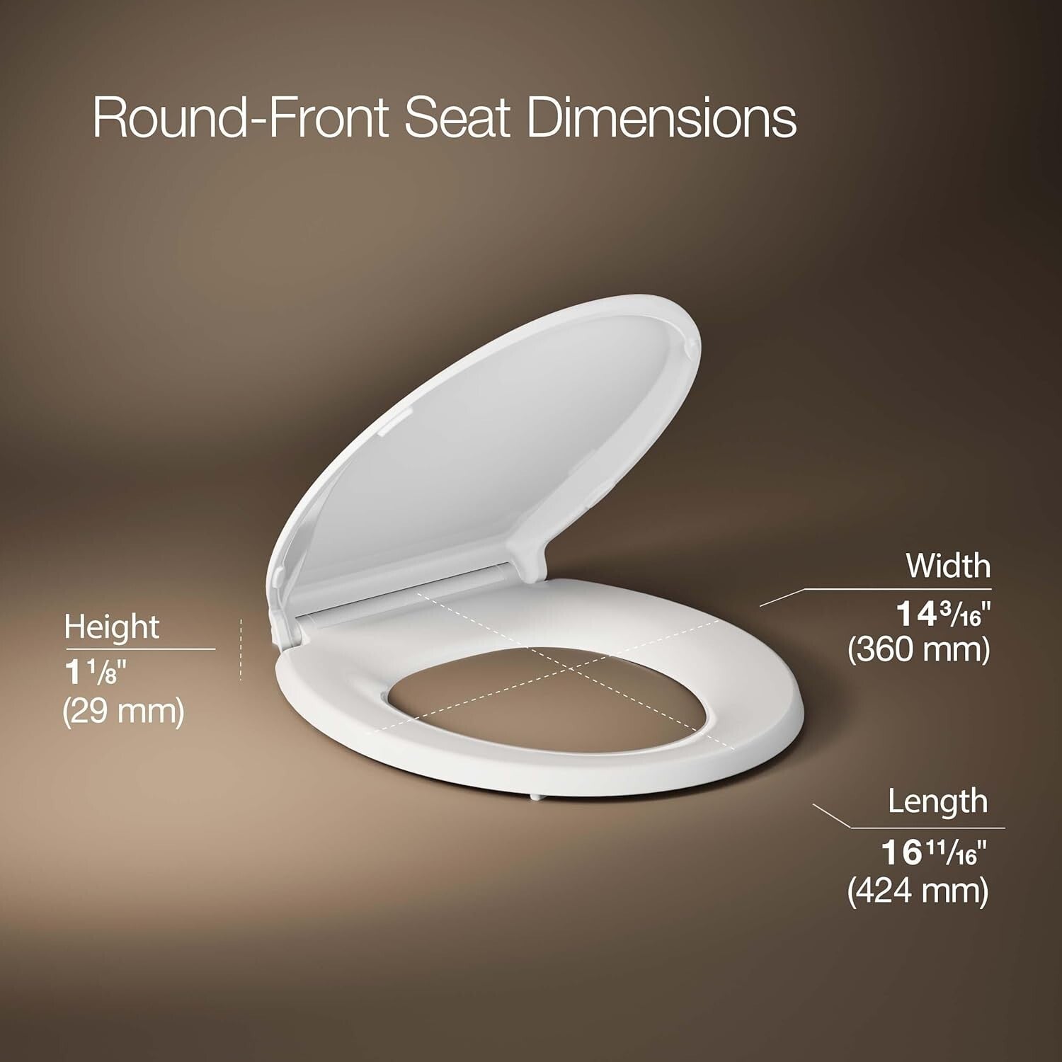 Durable Polypropylene Toilet Seat with Quick-Release Hinges - White Round Design