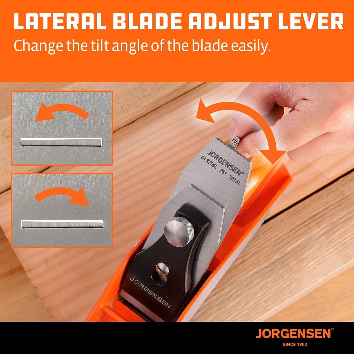 Durable 10-Inch Wood Planer with Adjustable Cutting Depth & Beechwood Handle