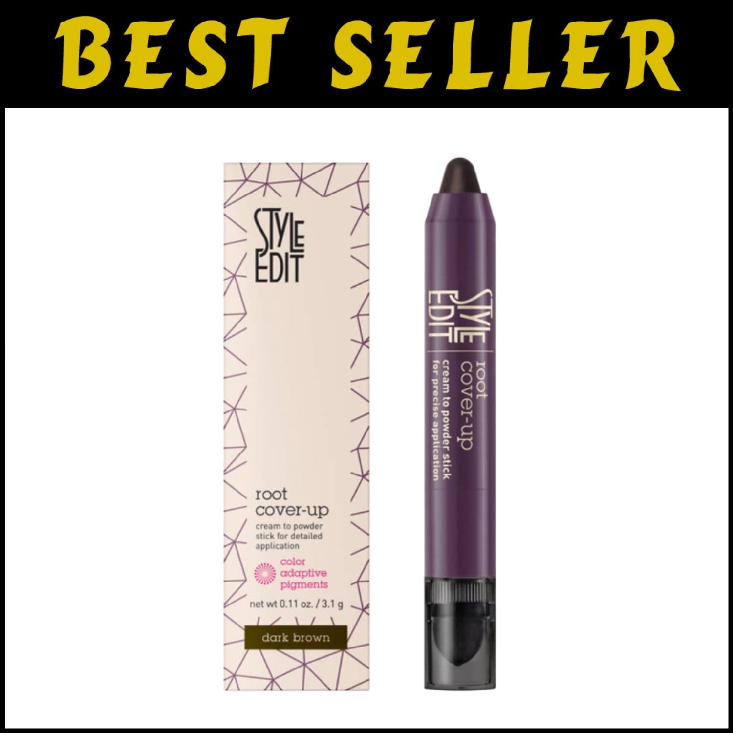 Instant Gray Coverage Root Touch Up Stick - Portable Dark Brown Concealer