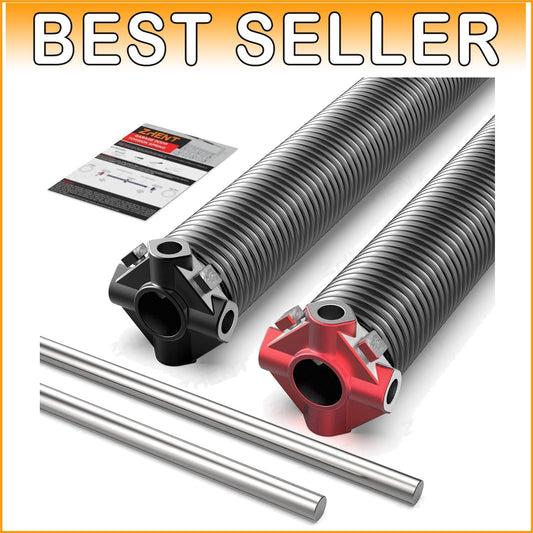 Durable Garage Door Torsion Springs Pair with Non-Slip Winding Bars, 18K Cycles
