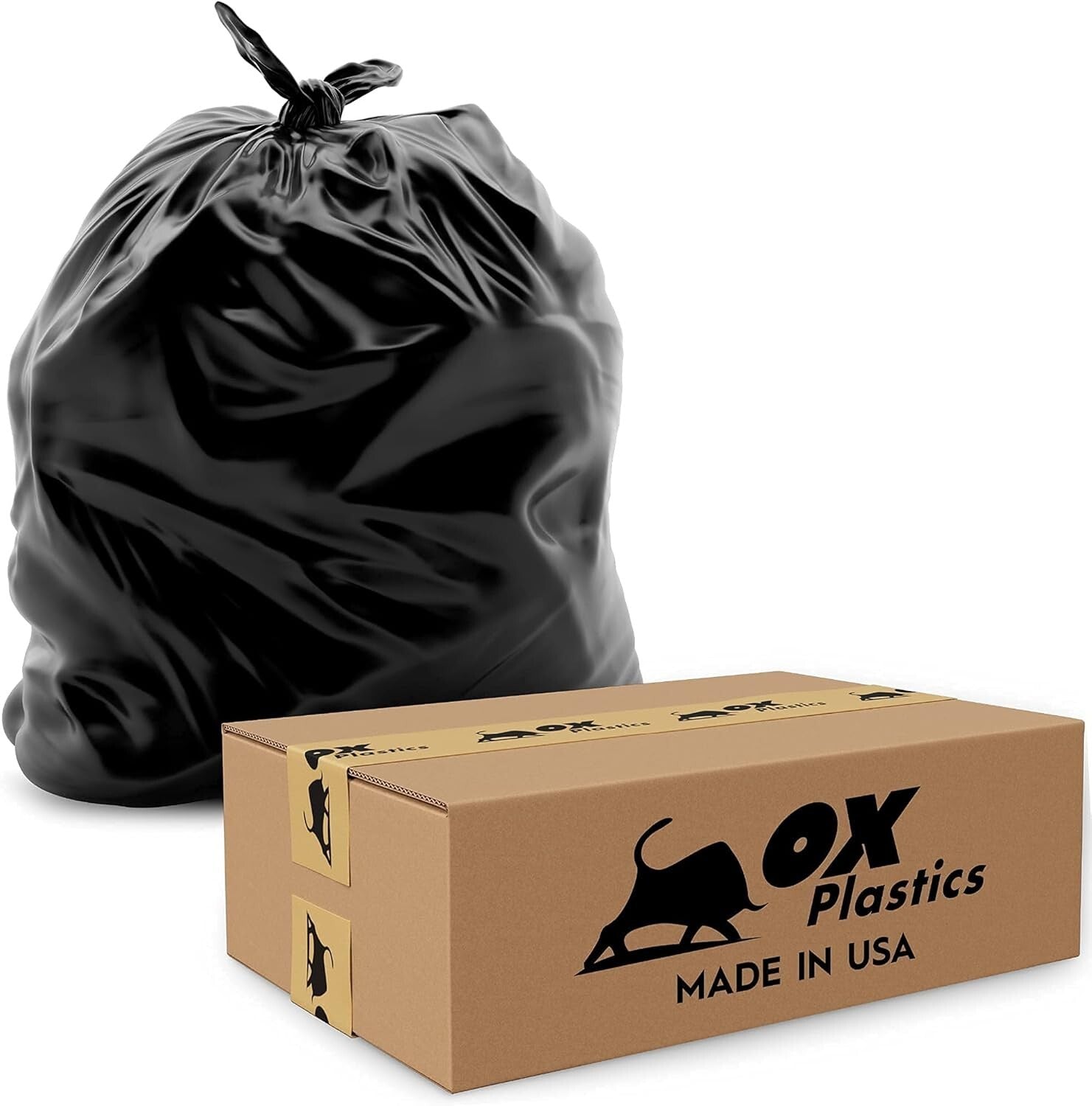 55-Gallon Heavy-Duty Black Trash Bags - 3 Mil Thick, 25 Count for Tough Cleanups