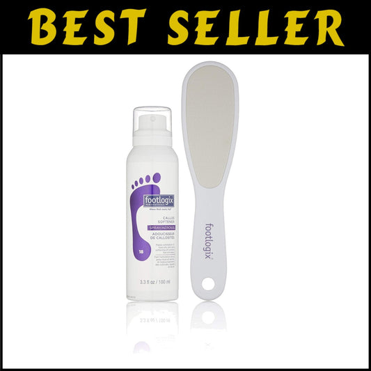 Stainless Steel Callus Softener Spray with Ergonomic Foot File for Pedicure
