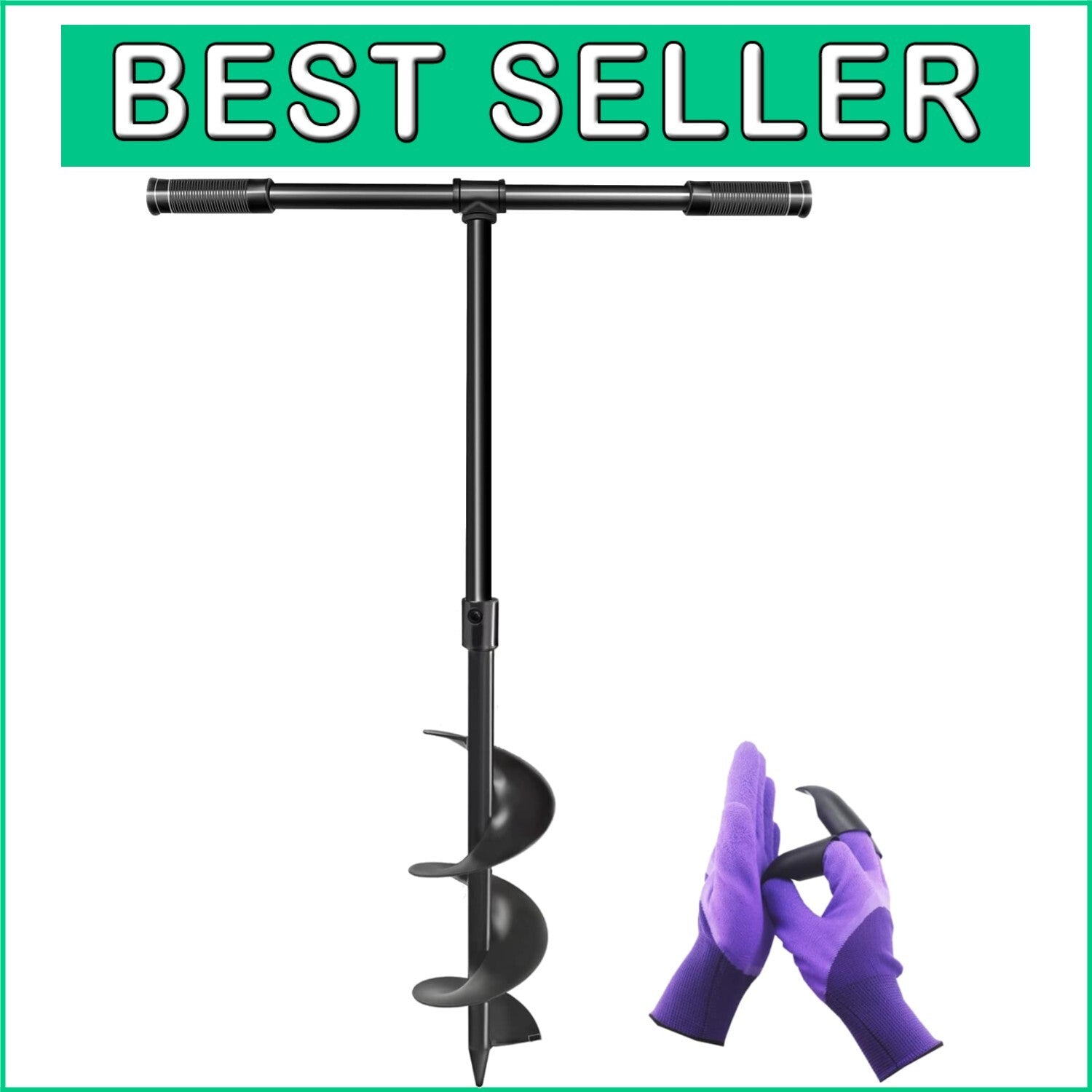 Eco-Friendly 6" x 38" Manual Garden Hole Digger - Alloy Steel Construction