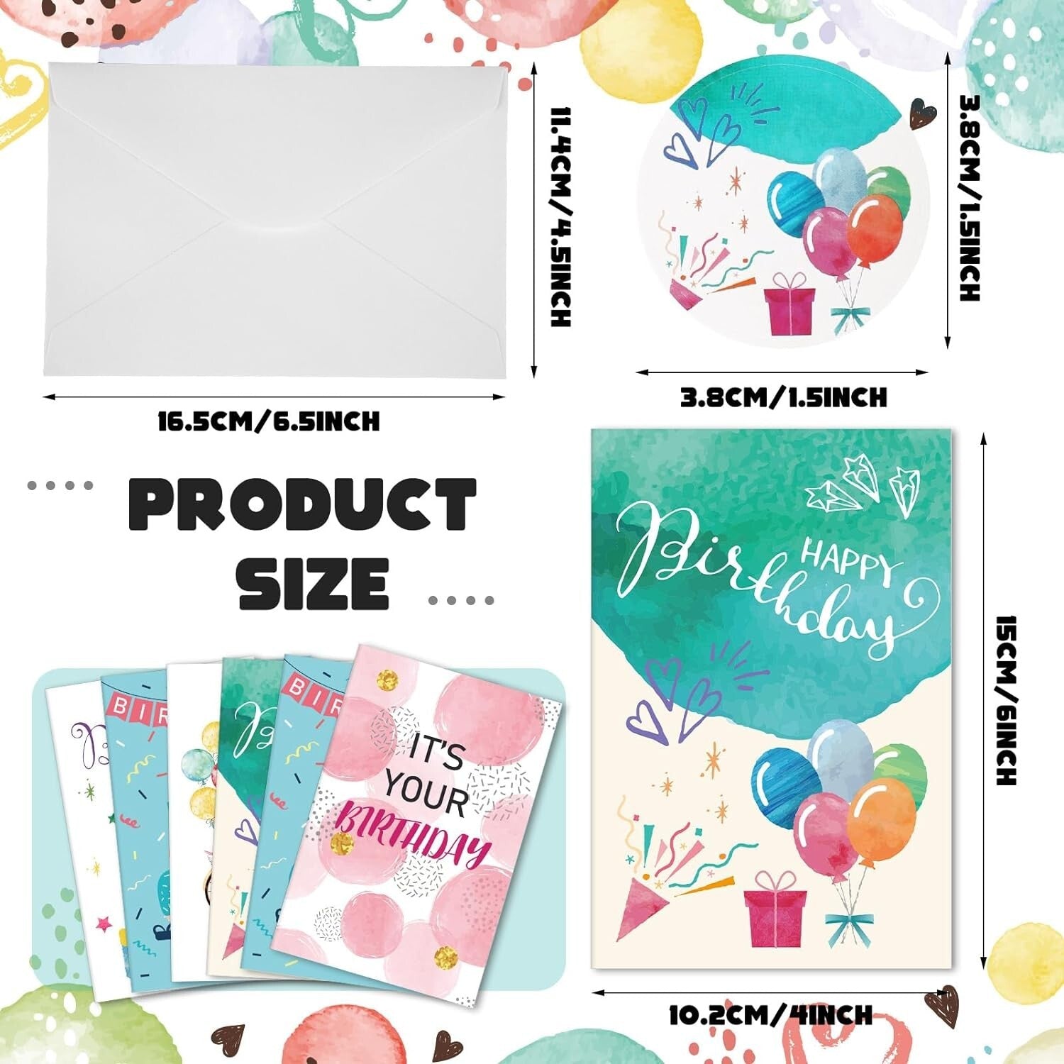 200 Pack Assorted Happy Birthday Cards with Envelopes & Stickers – 20 Styles