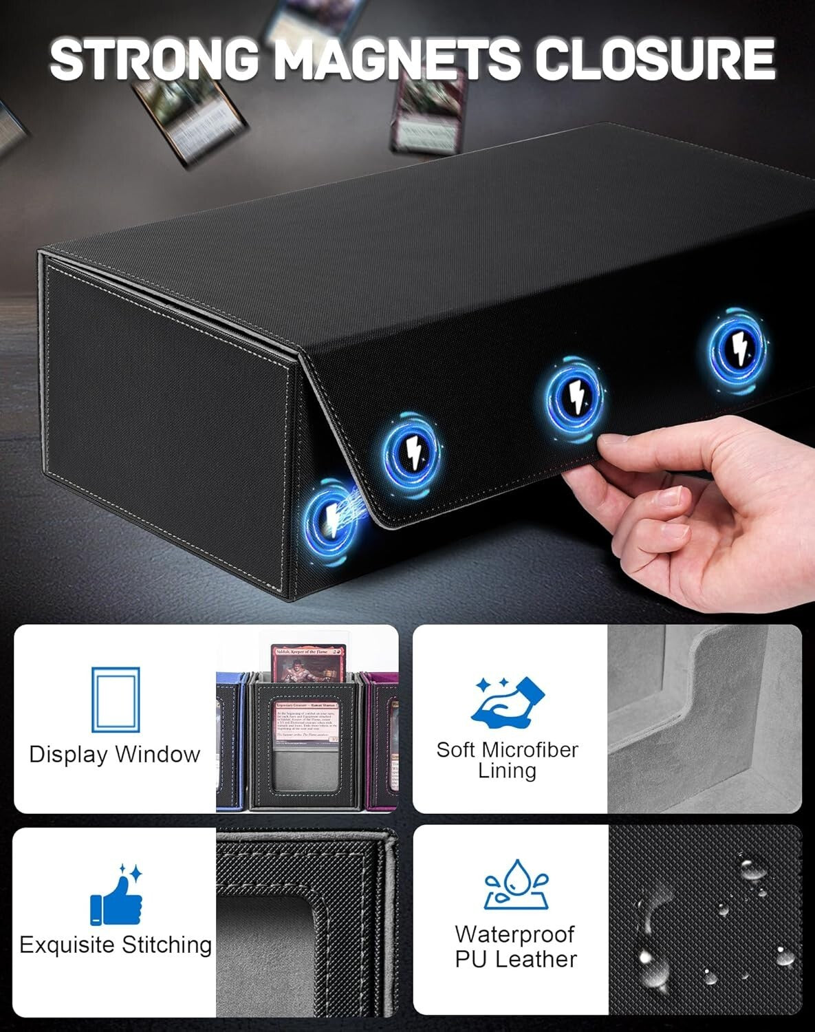 Waterproof Large Card Deck Case with Magnetic Closure & Mini Commander Boxes