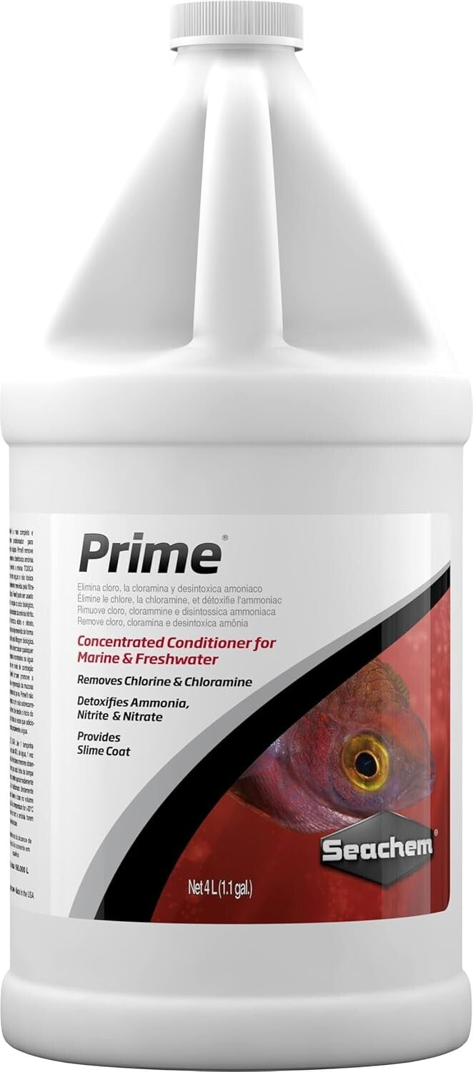 Prime Aquarium Conditioner – 1 Gal Liquid Detoxifier for Fresh & Saltwater Fish