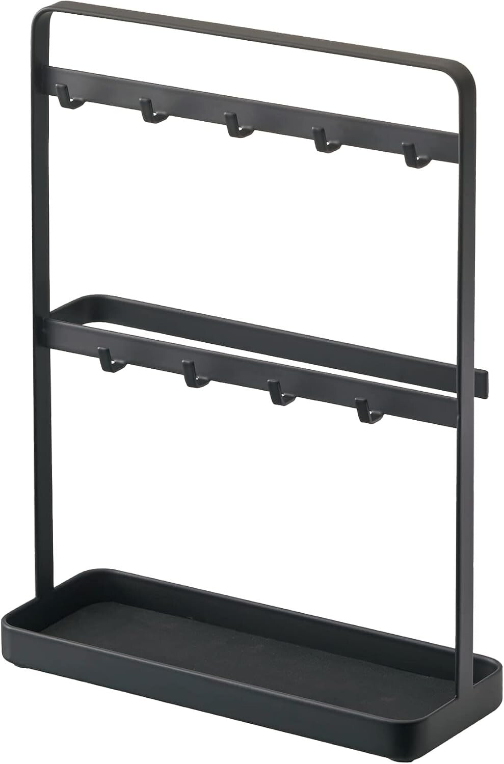 Modern Key Rack - Sleek Metal Hook Organizer with Tray for Entryway Essentials