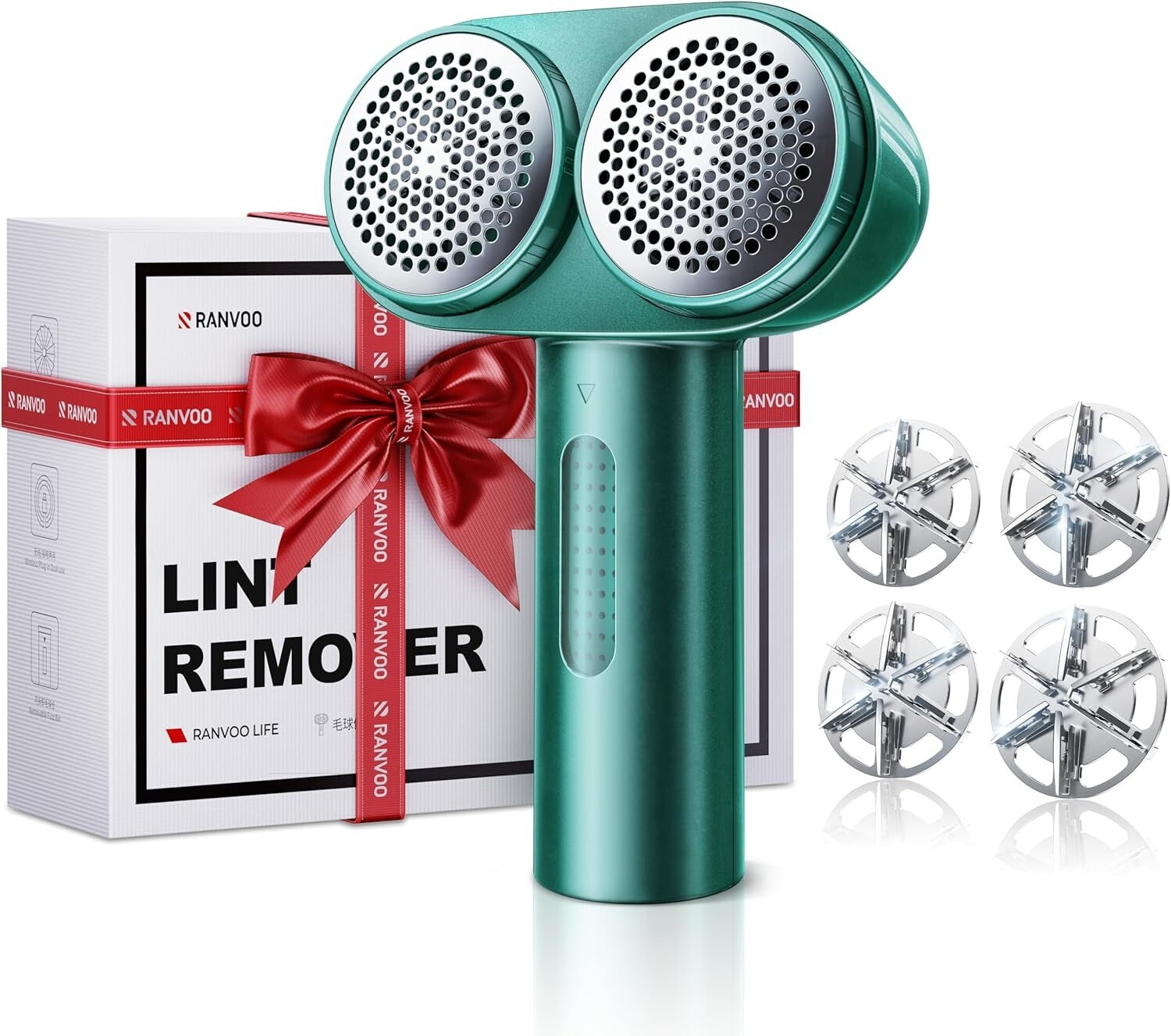 High-Speed Electric Lint Shaver with Dual Heads - Protects Delicate Fabrics