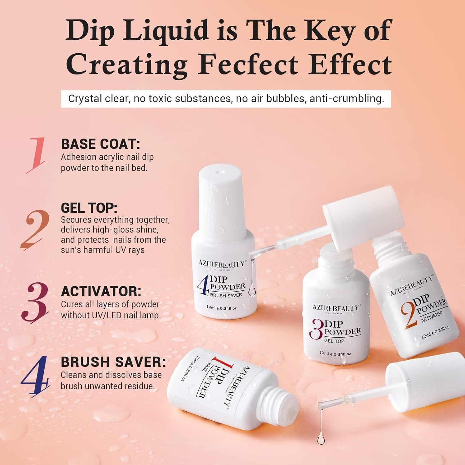 Bright Pastel Neon 42-Pc Dip Powder Nail Set with Glossy Finish & Recycling Tray