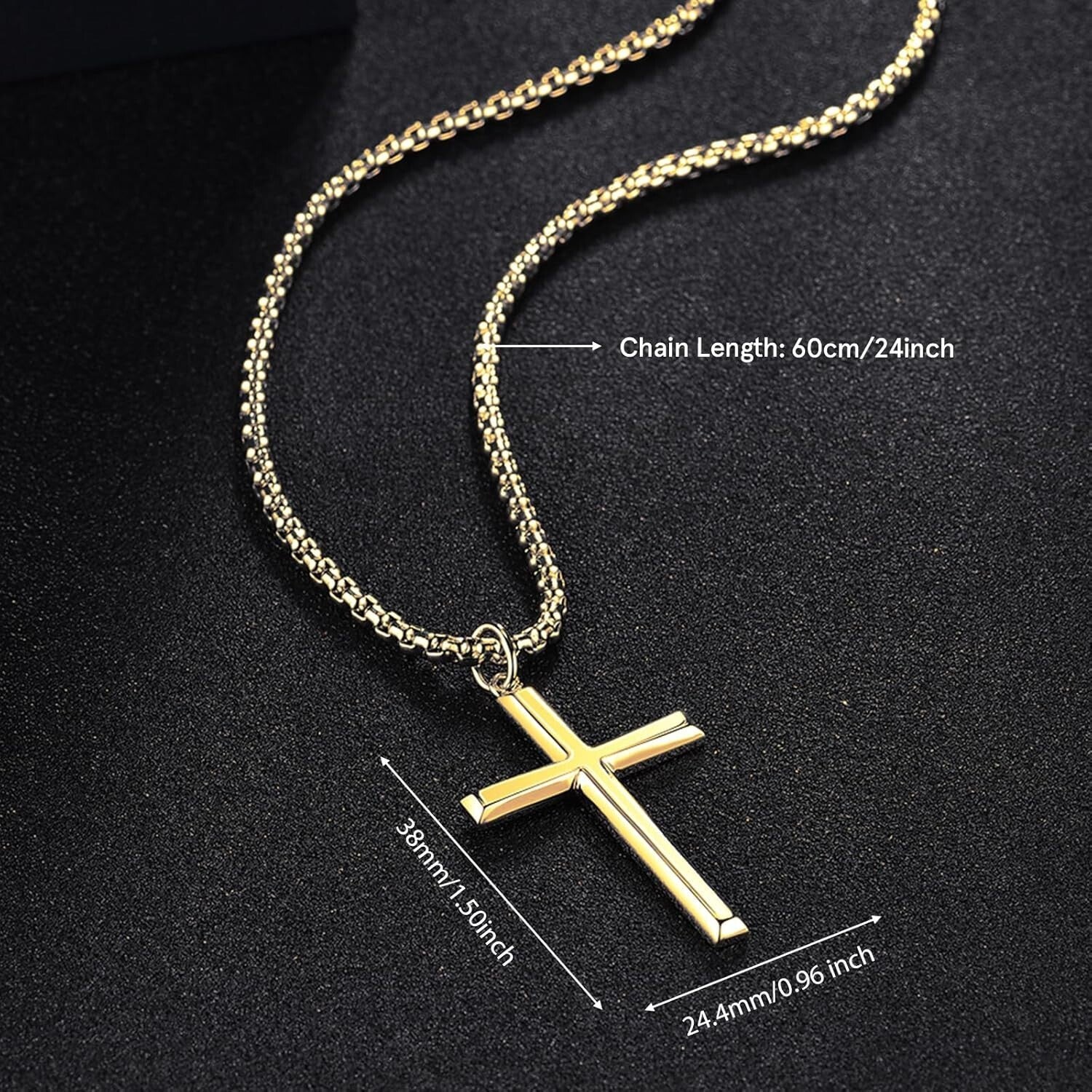 Durable Sterling Silver Cross Pendant Necklace for Faithful Men - Gift Ready