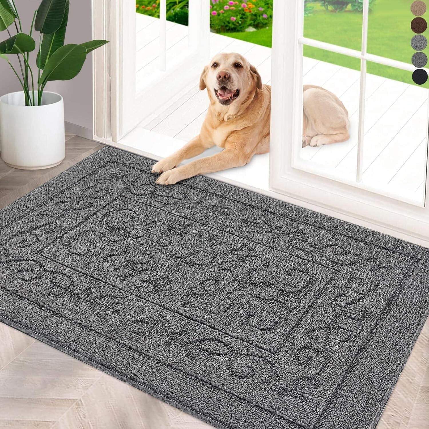 Durable Low-Profile Indoor Doormat 5' x 3' - Absorbent & Stain Resistant
