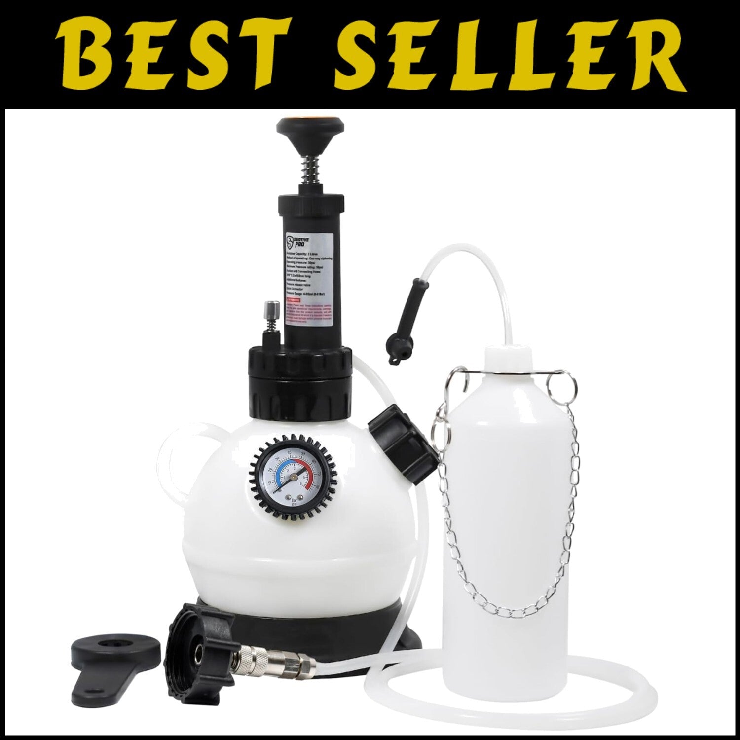 Professional 2L Brake Bleeder Fluid Pump with Pressure Gauge for European Cars