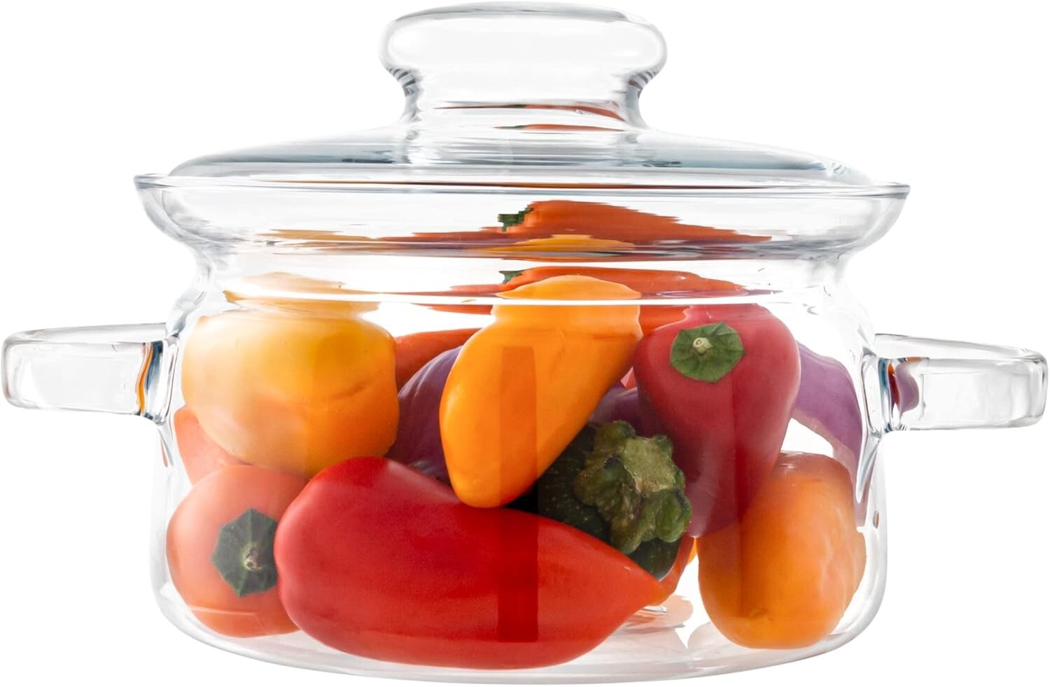 Elegant 48 Oz Borosilicate Glass Saucepan with Lid - Microwave & Dishwasher Safe