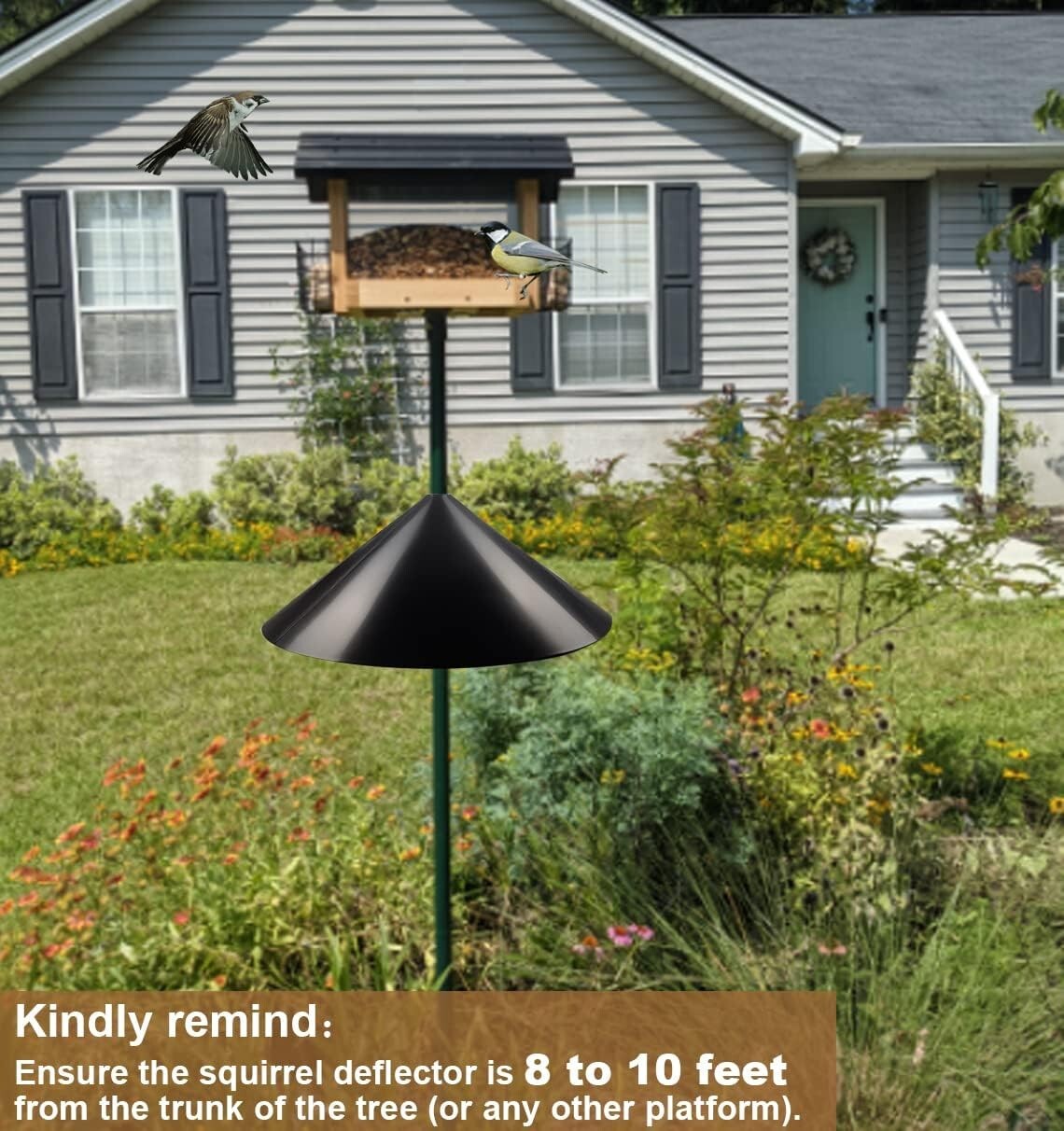 Elegant Pole-Mounted Squirrel Baffle - 19-Inch Diameter for Bird Feeder Defense