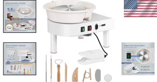 Durable 25CM Pottery Wheel with Brush Motor - Ideal for Craft Studios & Classes