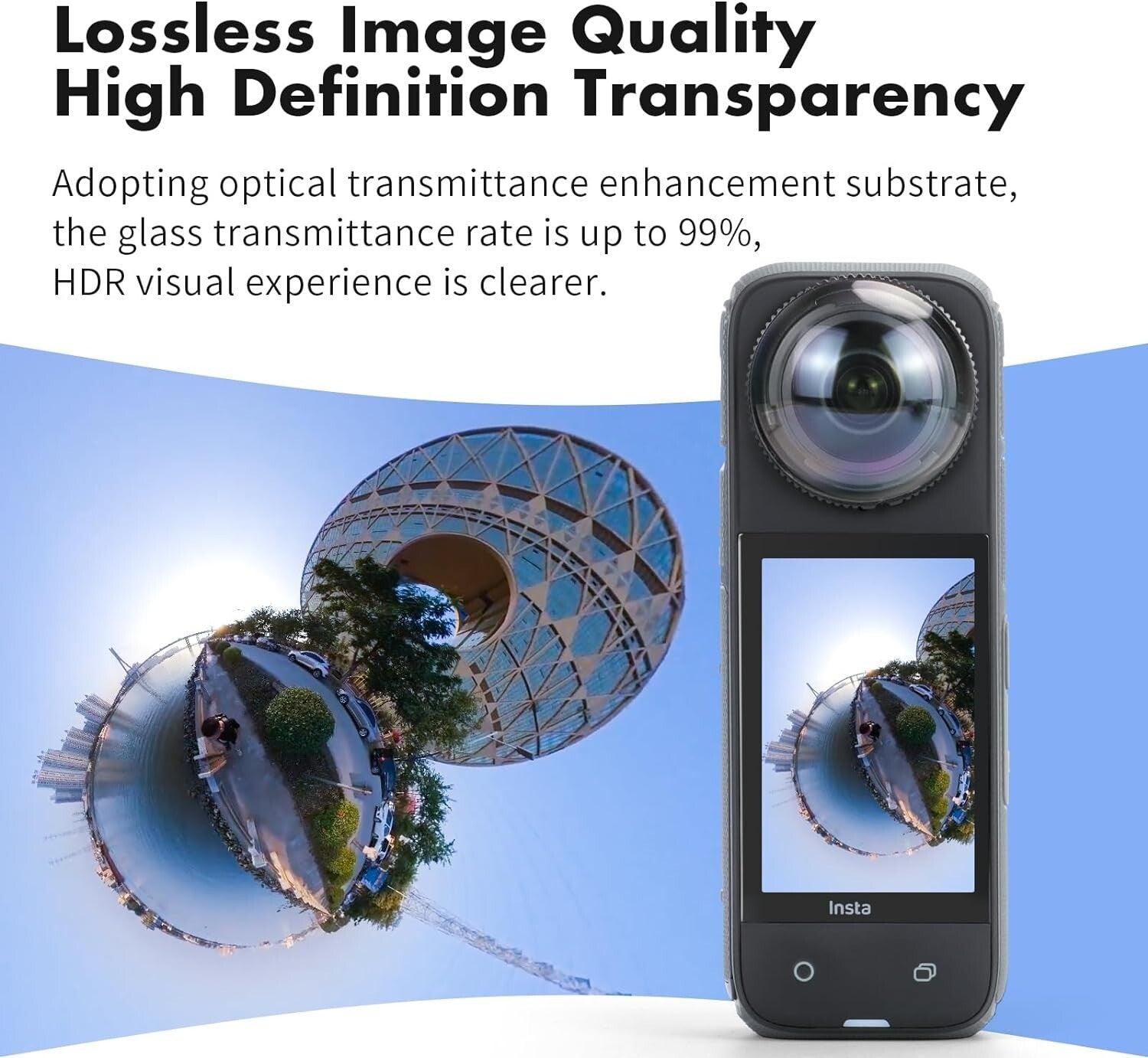 Insta360 X4 Premium Lens Guards - 9H Tempered Glass Scratch-Resistant Protectors