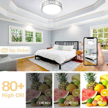 Load image into Gallery viewer, Modern 12 Inch Brushed Nickel Flush Mount Light Fixture - Dimmable LED Design