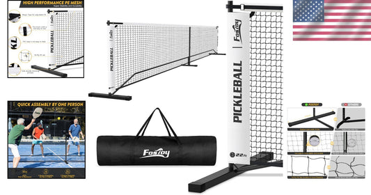 Outdoor Pickleball Net Set: 22FT Portable with Carry Bag & Tear-Resistant Design