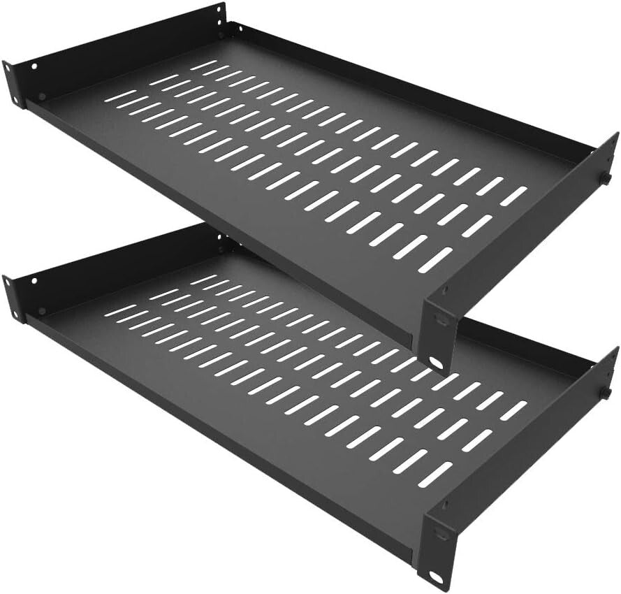 Customizable 10" Deep 1U Disassembled Shelf for 19" Server Cabinets - Set of 2