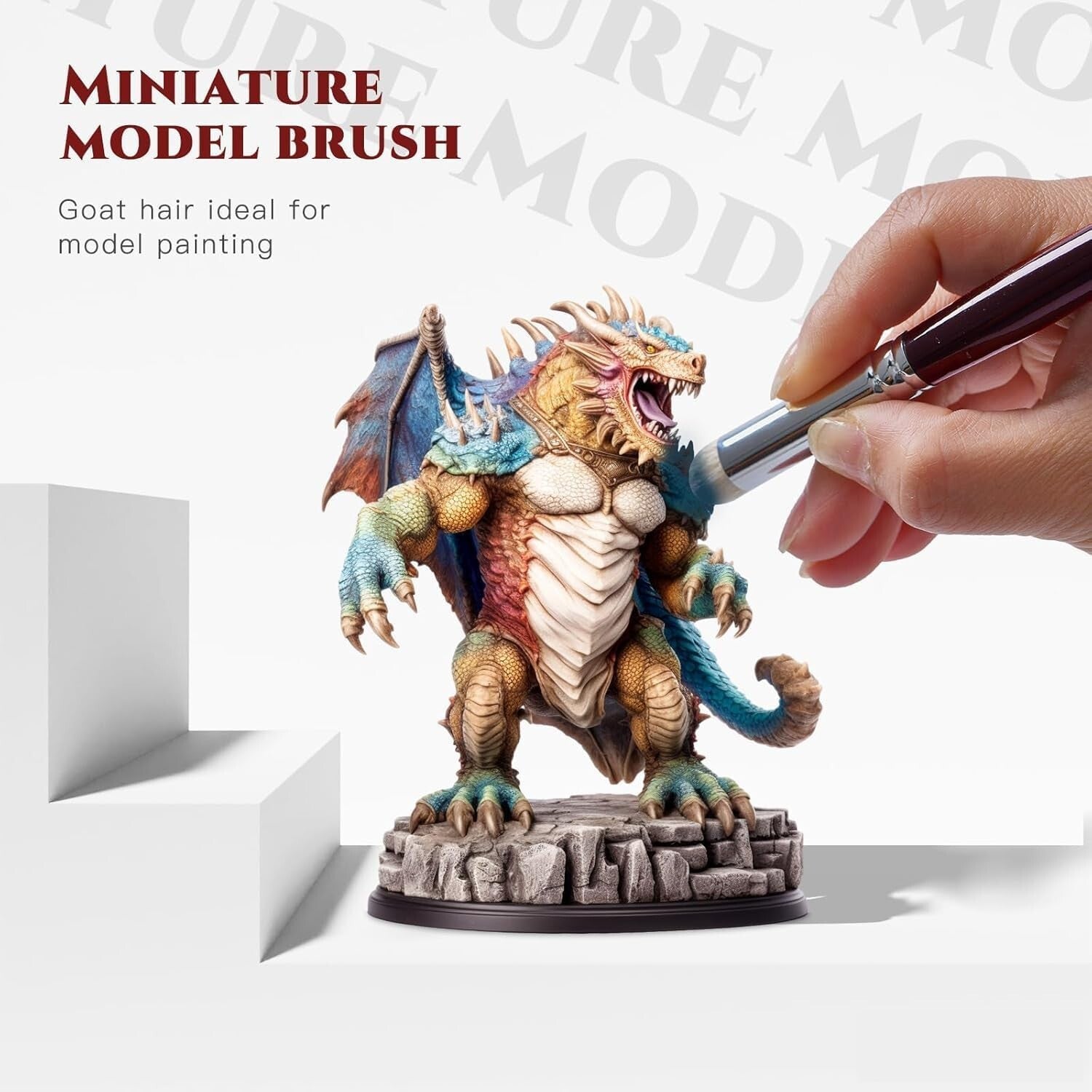 7-Piece Miniature Paint Brush Set with Kolinsky Sable & Goat Hair for Detail