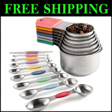 Load image into Gallery viewer, Magnetic Measuring Tools Set - 7 Cups &amp; 8 Spoons in Vibrant Colors for Easy Use
