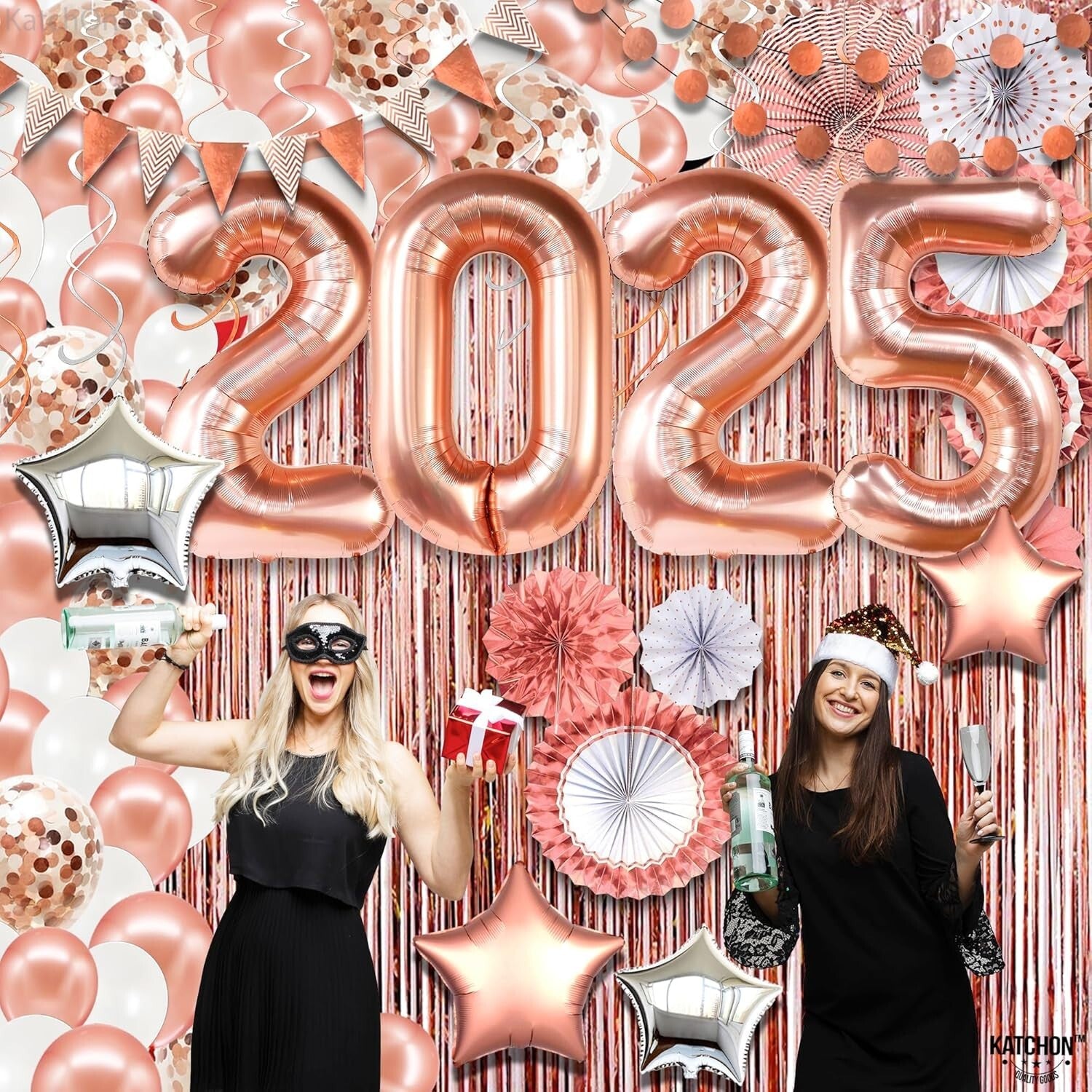 Giant 40-Inch 2025 Balloons with Fringe Backdrop for Ultimate Grad Celebration
