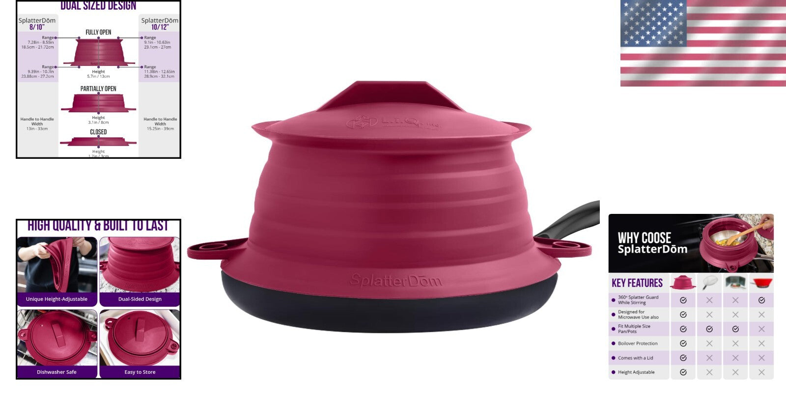 Adjustable Silicone Splatter Dome for Pots – Keeps Stovetop Clean & Grease-Free