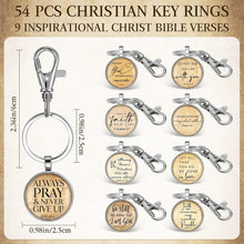 Load image into Gallery viewer, 54-Piece Christian Keychain Set with Bible Verses - Inspirational Gifts for All