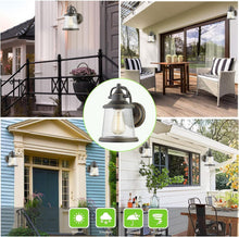Load image into Gallery viewer, Modern Wall-Mounted Lantern with Seeded Glass - Perfect for Outdoor Spaces