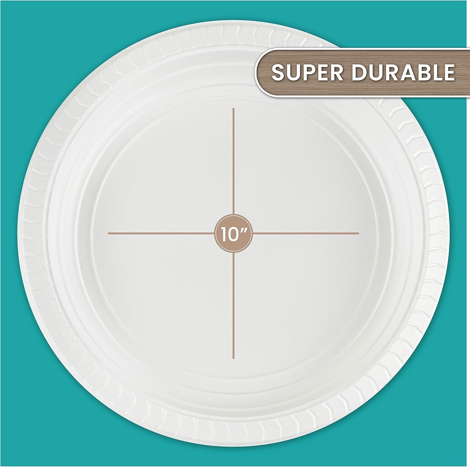 Durable 200 Pack 10 Inch Round Plastic Dinner Plates - Reusable & Microwave Safe