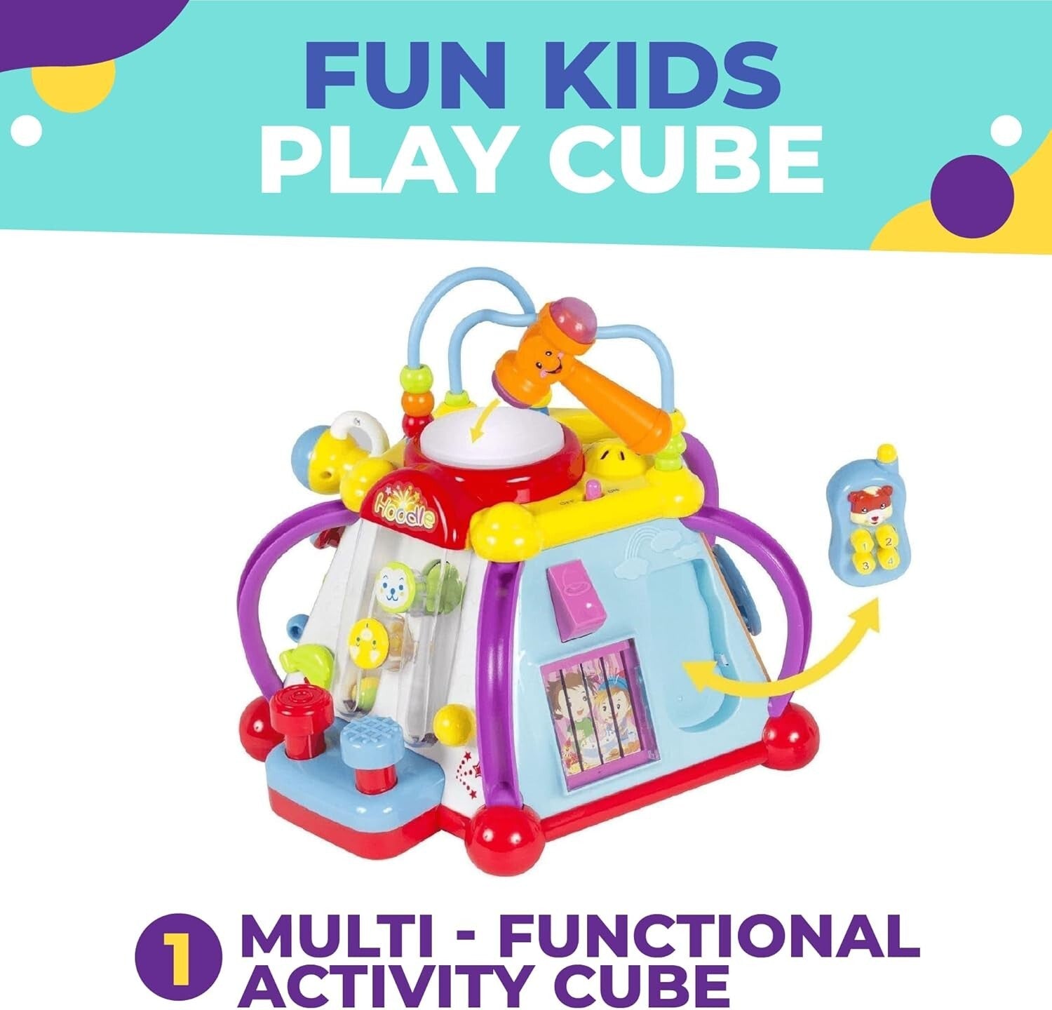 Interactive Educational Activity Cube for Toddlers Aged 1-3 - 15 Engaging Sides