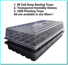 Load image into Gallery viewer, RooTrimmer 50 Cell Plastic Seedling Nursery Trays, 10-Pack for Robust Growth