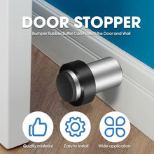 Load image into Gallery viewer, Premium 20 Pcs Silver Door Stoppers – Rubber Bumpers with Flexible Installation
