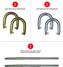 Load image into Gallery viewer, Portable Metal Horseshoe Game Set with Solid Steel Stakes for Outdoor Play