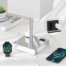 Load image into Gallery viewer, Stylish Touch Night Lamp with USB &amp; AC Outlets - Perfect for Bedroom or Office