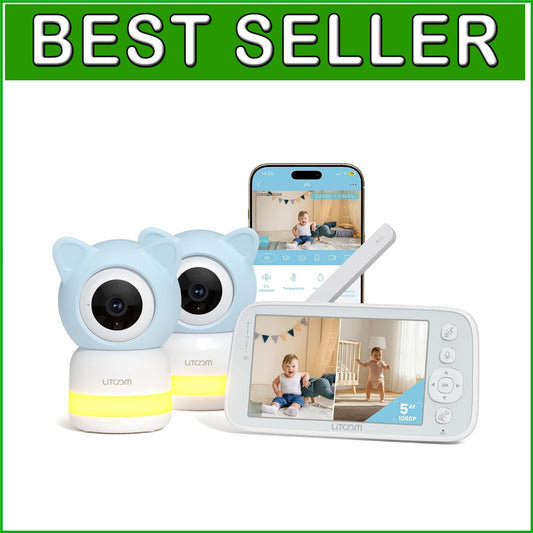5-Inch Night Vision Baby Monitor with Dual Cameras & 2-Way Audio Capability