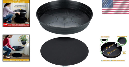 Stylish & Functional 25-Inch Plant Water Catcher - Ideal for Large Potted Plants